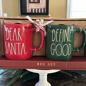 Rae Dunn DEAR SANTA DEFINE GOOD mug set